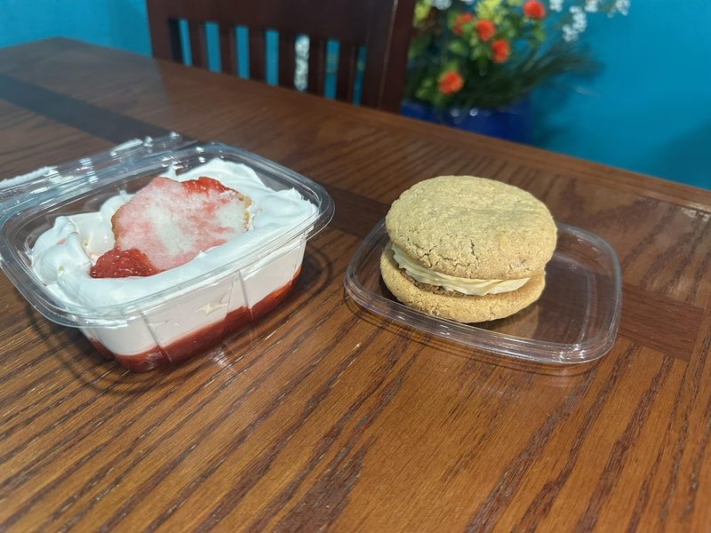 Strawberry shortcake and cookie sandwich desserts
