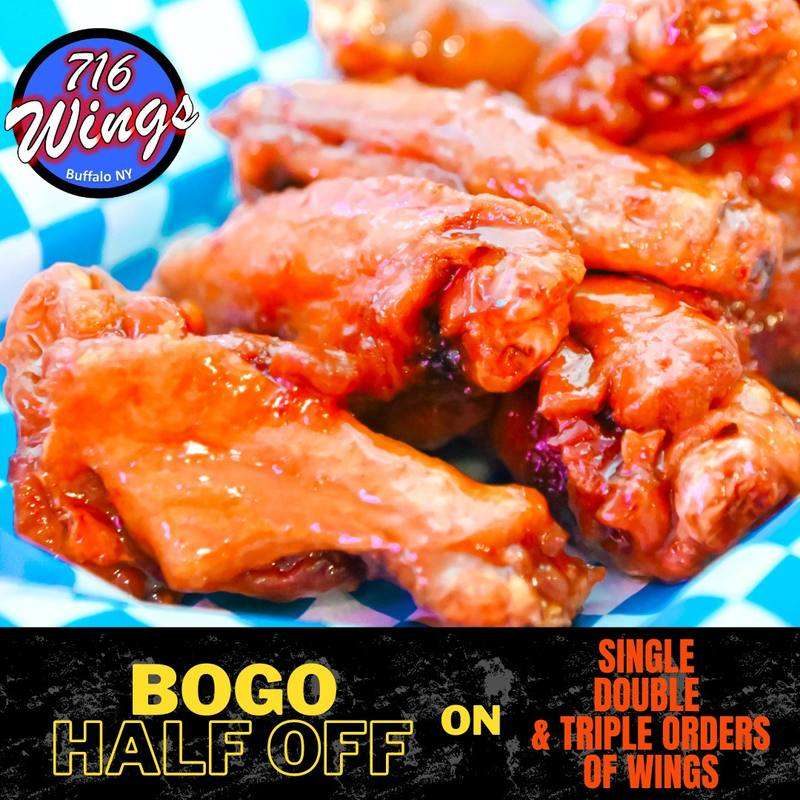 Sauced wings in basket